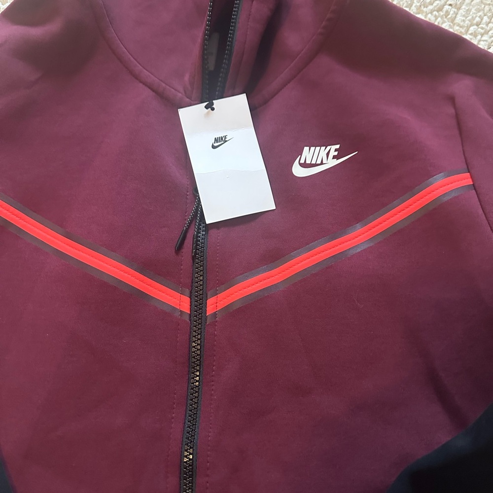 Nike Maroon and Red Track Jacket